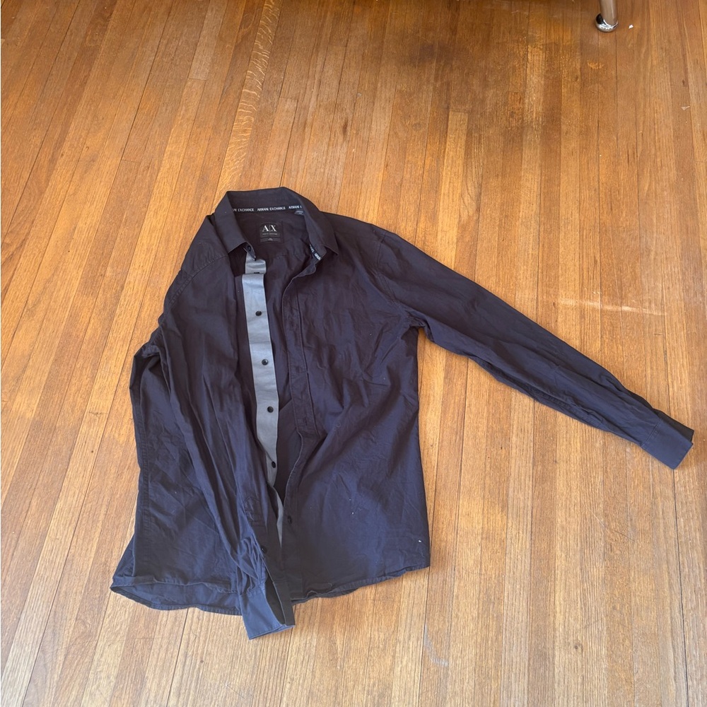 Armani Exchange Men's Black Lightweight Shirt Jacket